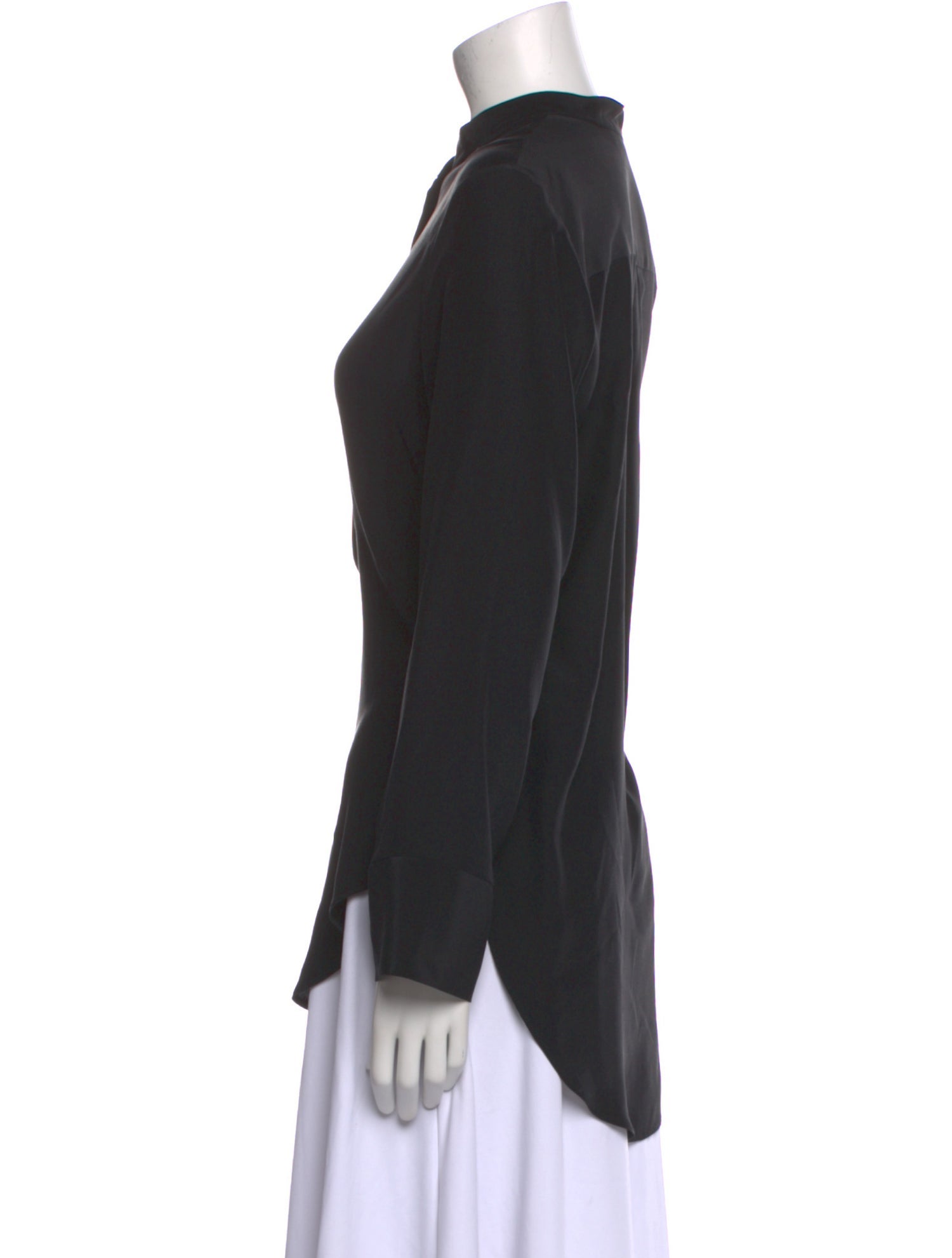 Jenni Kayne Silk Mock Neck Button-Up Top