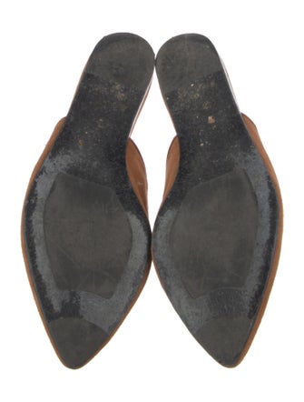 Jenni Kayne Suede Leather Trim Embellishment Mules
