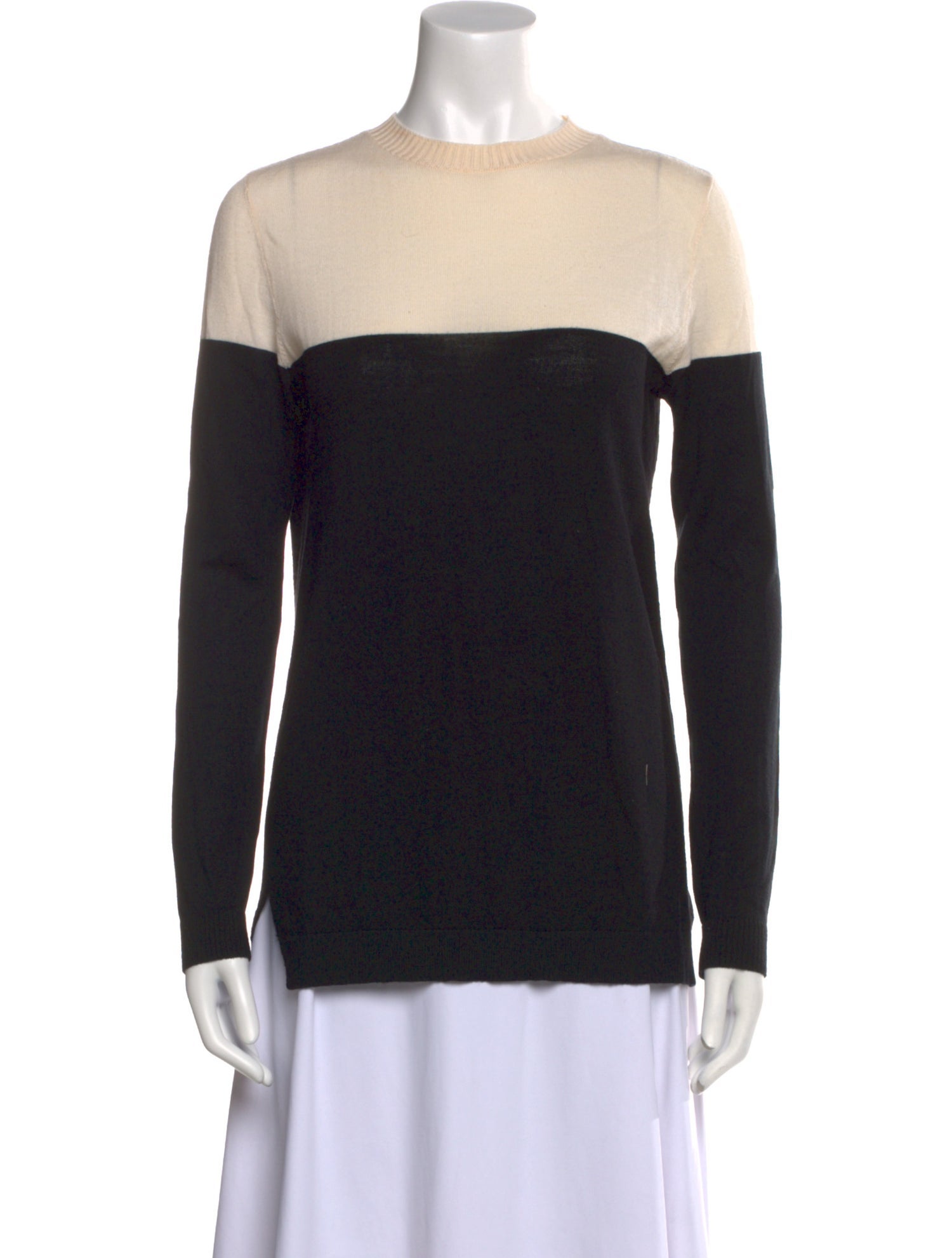 Jenni Kayne Merino Wool Colorblock Pattern Sweater