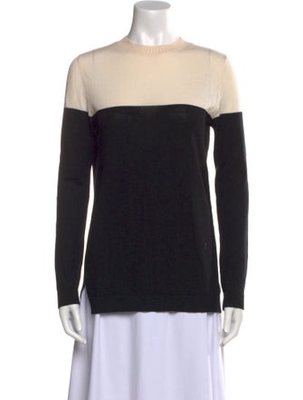Jenni Kayne Merino Wool Colorblock Pattern Sweater