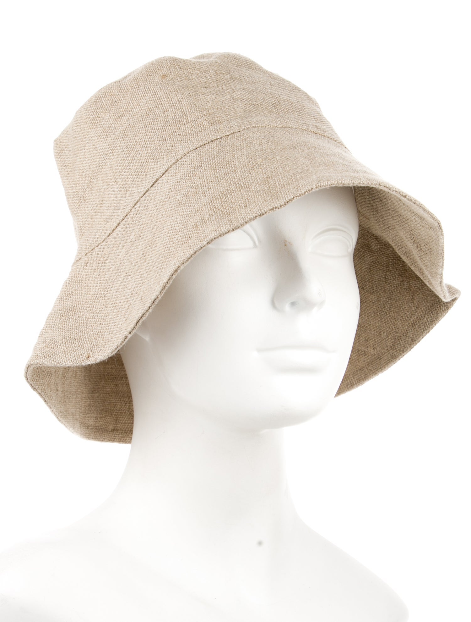 Jenni Kayne Neutral Color Linen Pattern Print Bucket Hat