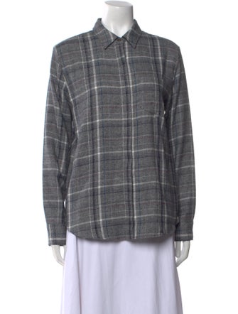 Jenni Kayne Plaid Print Long Sleeve Button-Up Top