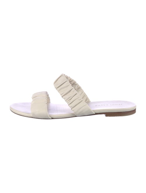 Jenni Kayne Leather Ruffle Embellishment Slides