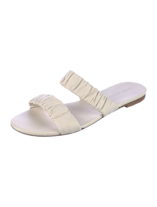 Jenni Kayne Leather Ruffle Embellishment Slides
