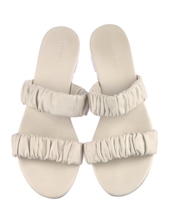 Jenni Kayne Leather Ruffle Embellishment Slides