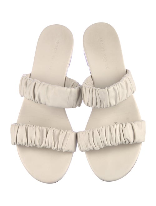 Jenni Kayne Leather Ruffle Embellishment Slides