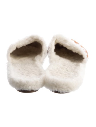 Jenni Kayne Suede Fur Trim Mules