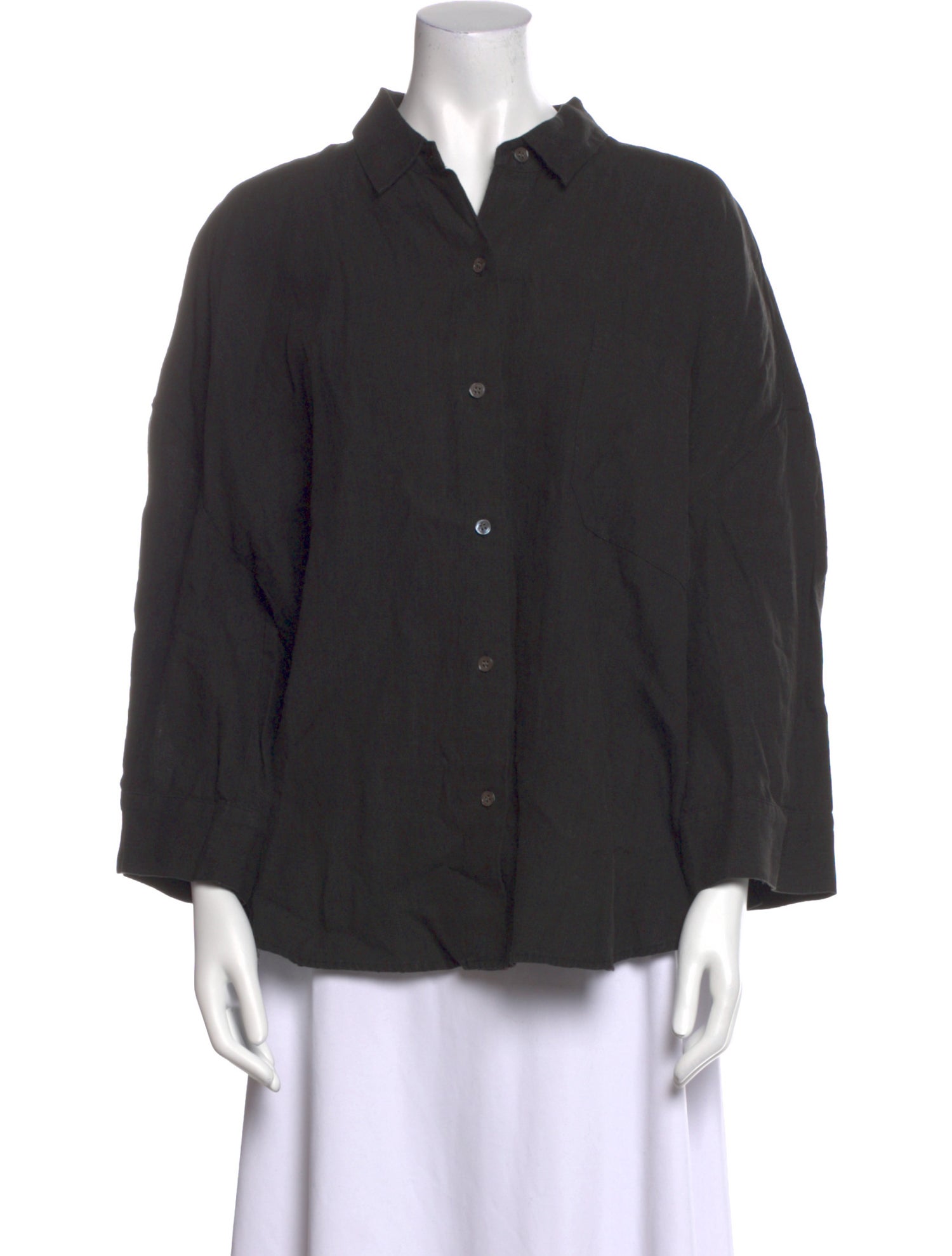 Jenni Kayne Linen Three-Quarter Sleeve Button-Up Top w/ Tags