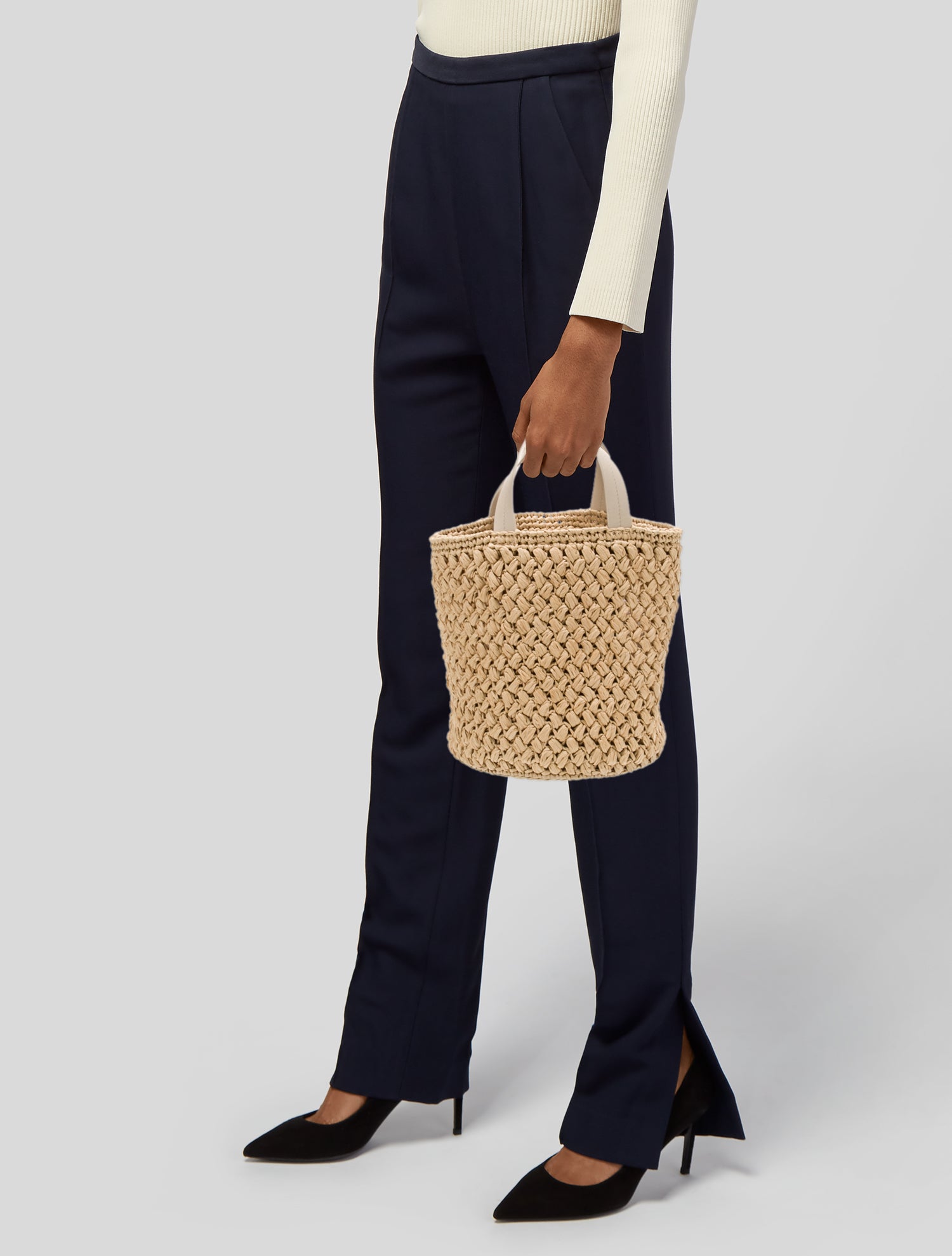 Jenni Kayne Straw Bucket Bag