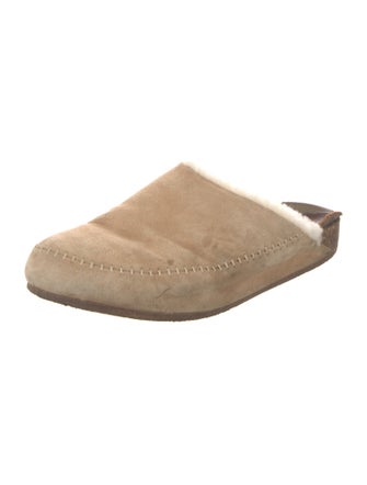 Jenni Kayne Suede Faux Fur Trim Slides