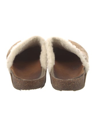 Jenni Kayne Suede Faux Fur Trim Slides