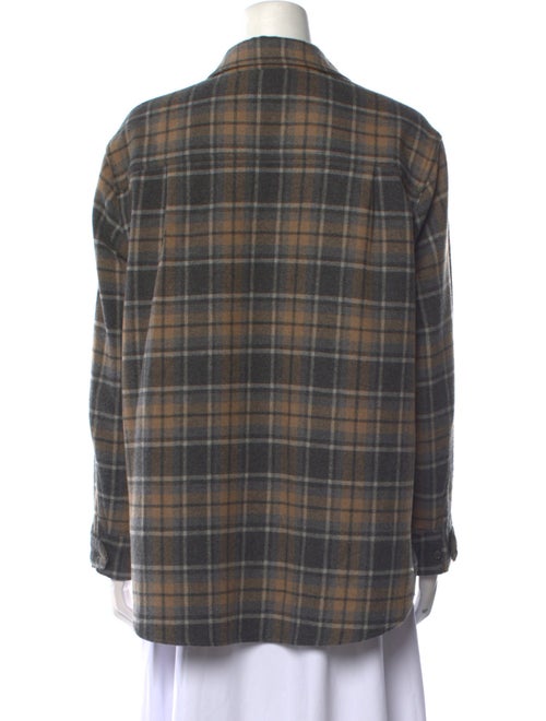 Jenni Kayne Wool Plaid Print Button-Up Top