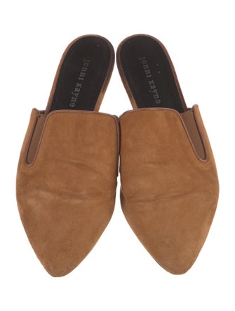 Jenni Kayne Suede Leather Trim Embellishment Mules