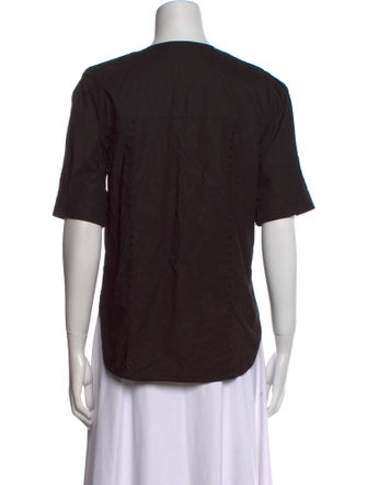 Jenni Kayne Crew Neck Short Sleeve Button-Up Top