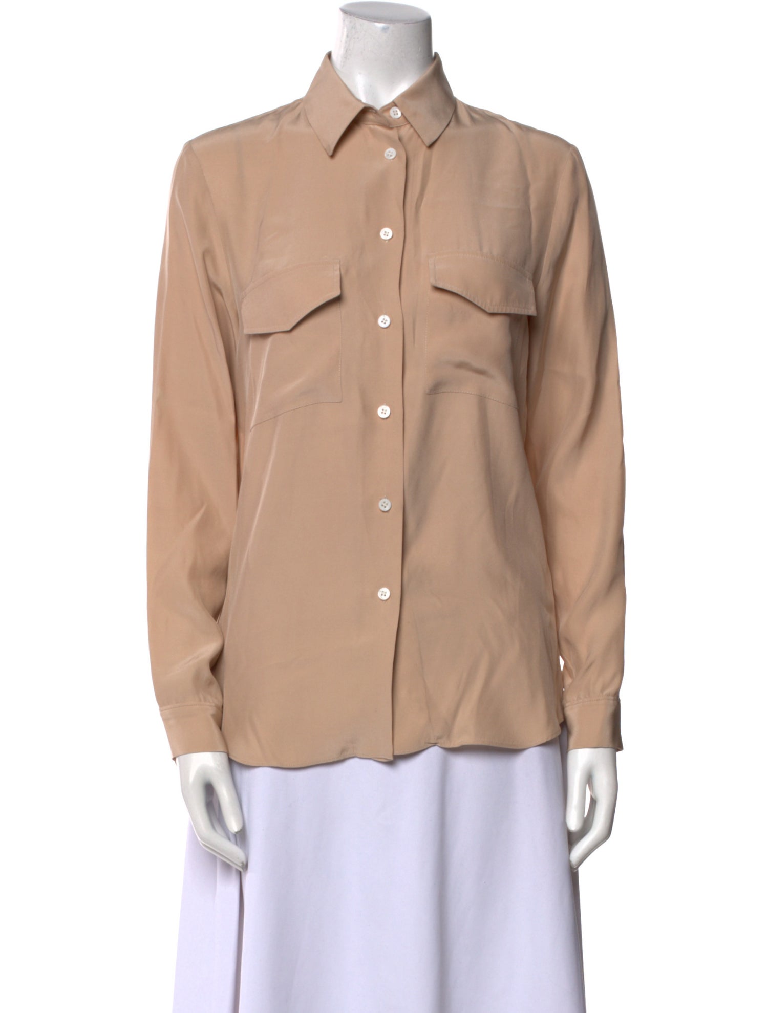 Jenni Kayne Silk Long Sleeve Button-Up Top