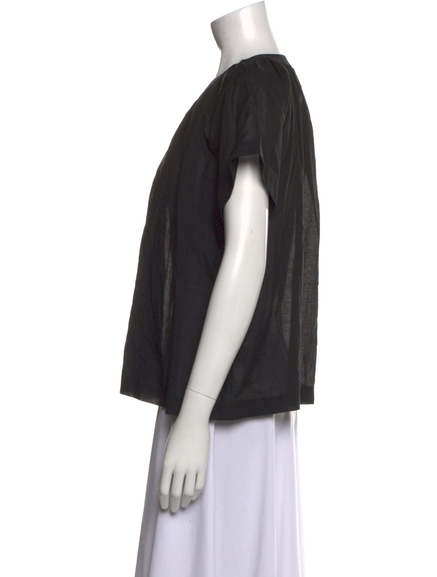 Jenni Kayne Crew Neck Short Sleeve Button-Up Top