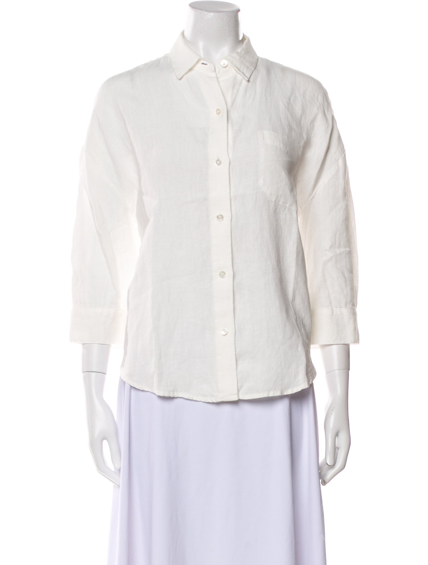 Jenni Kayne Linen Three-Quarter Sleeve Button-Up Top