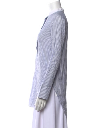 Jenni Kayne Striped Mock Neck Button-Up Top