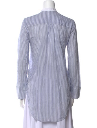 Jenni Kayne Striped Mock Neck Button-Up Top