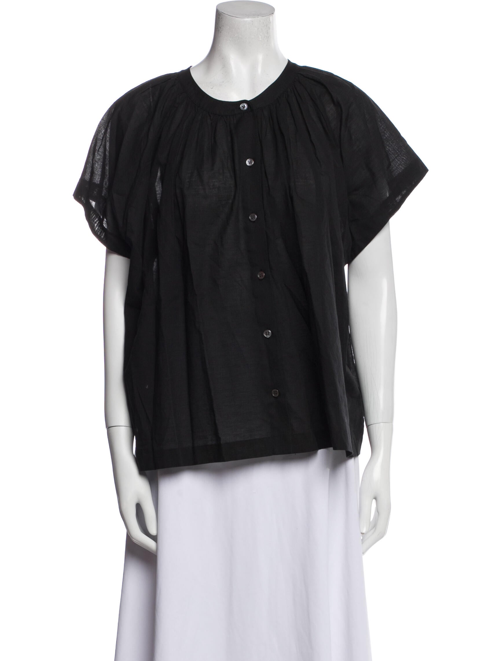 Jenni Kayne Scoop Neck Short Sleeve Button-Up Top