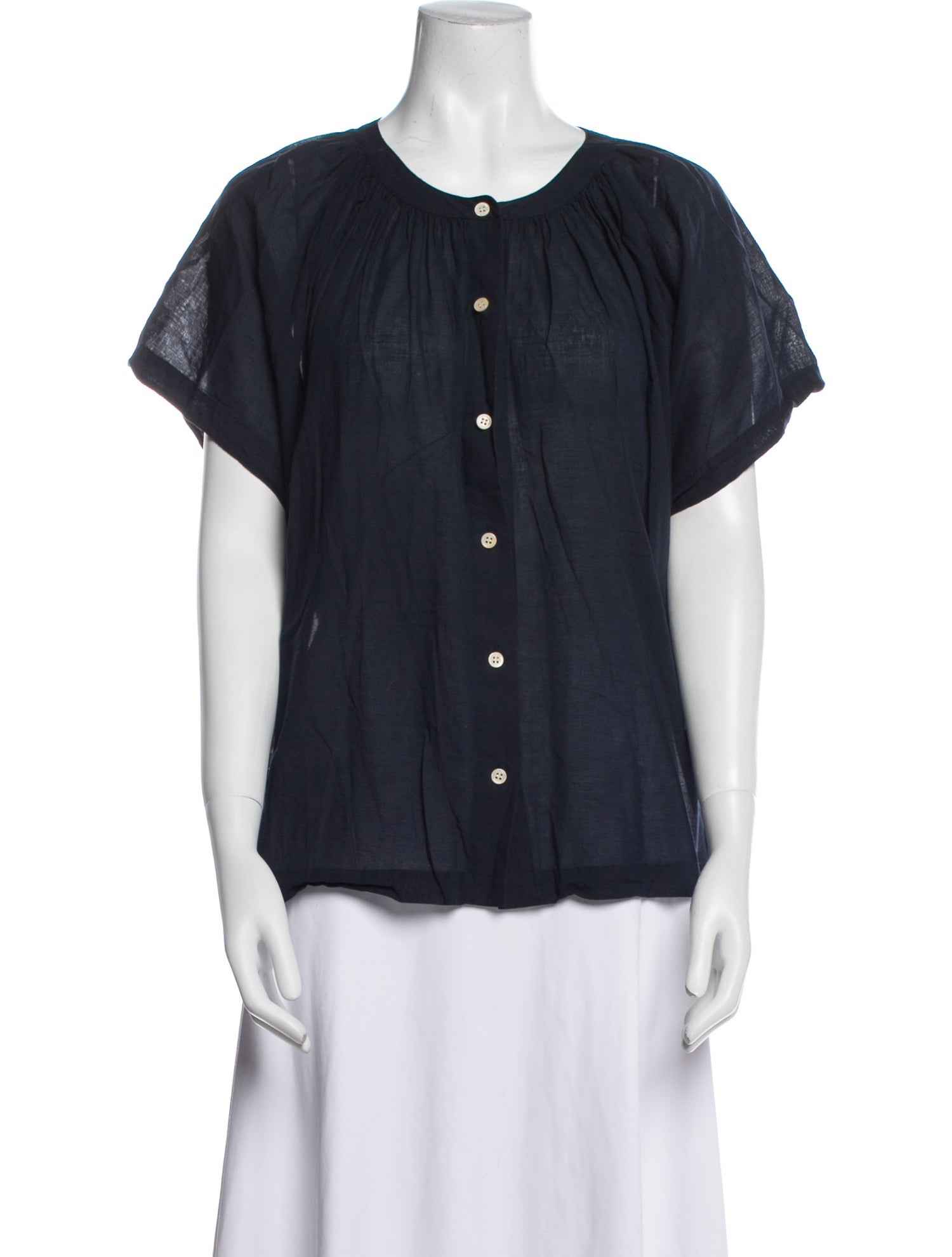 Jenni Kayne Scoop Neck Short Sleeve Button-Up Top