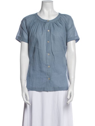 Jenni Kayne Scoop Neck Short Sleeve Button-Up Top