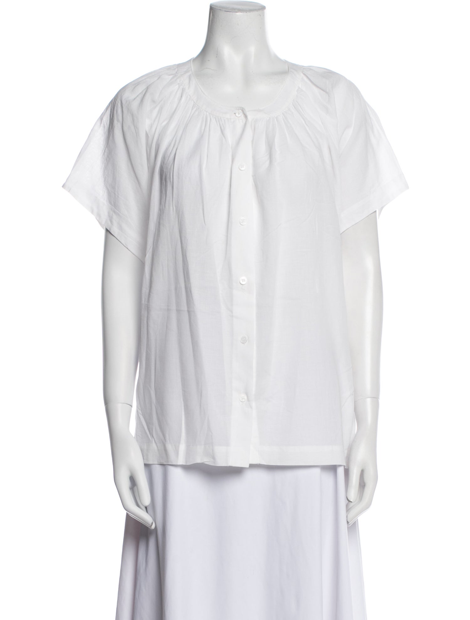 Jenni Kayne Crew Neck Short Sleeve Button-Up Top