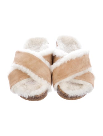 Jenni Kayne Shearling Fur Trim Slides