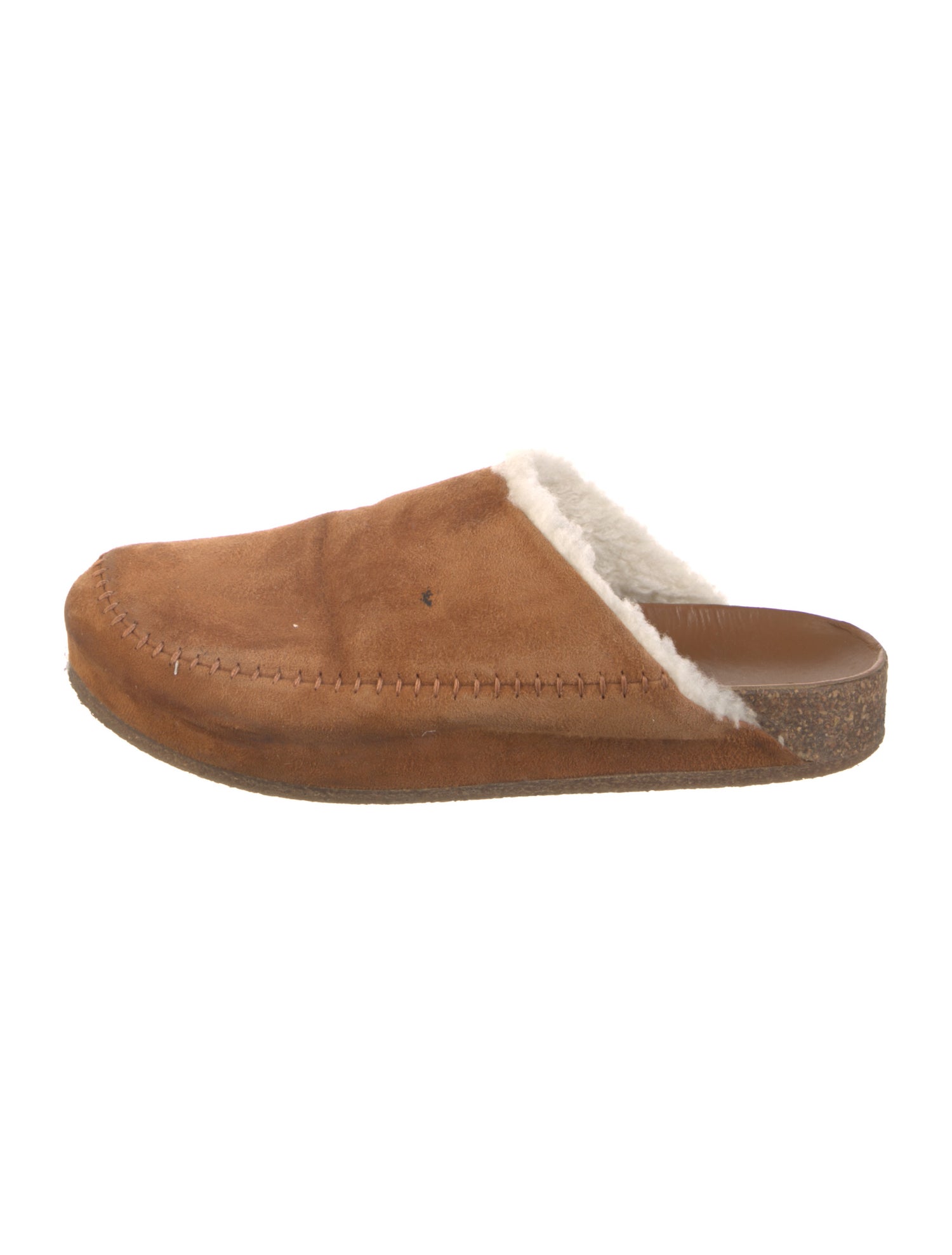 Jenni Kayne Suede Faux Fur Trim Mules