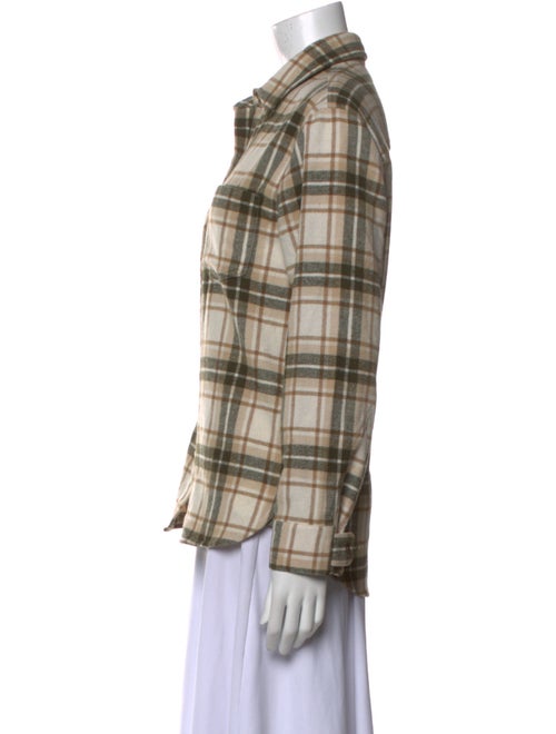 Jenni Kayne Wool Plaid Print Button-Up Top