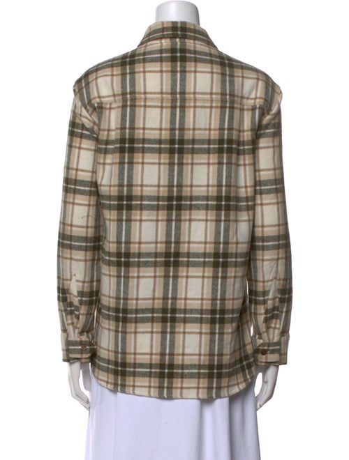 Jenni Kayne Wool Plaid Print Button-Up Top