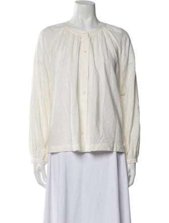 Jenni Kayne Mock Neck Long Sleeve Button-Up Top