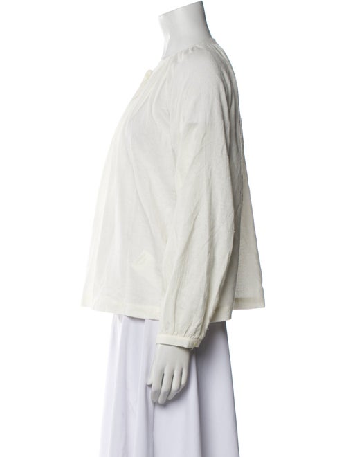 Jenni Kayne Mock Neck Long Sleeve Button-Up Top