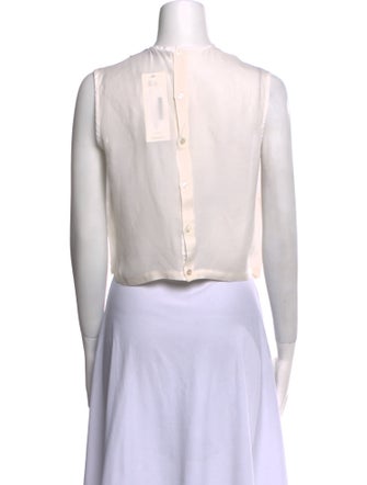 Jenni Kayne Silk Crew Neck Crop Top