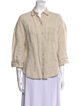 Jenni Kayne Linen Three-Quarter Sleeve Button-Up Top