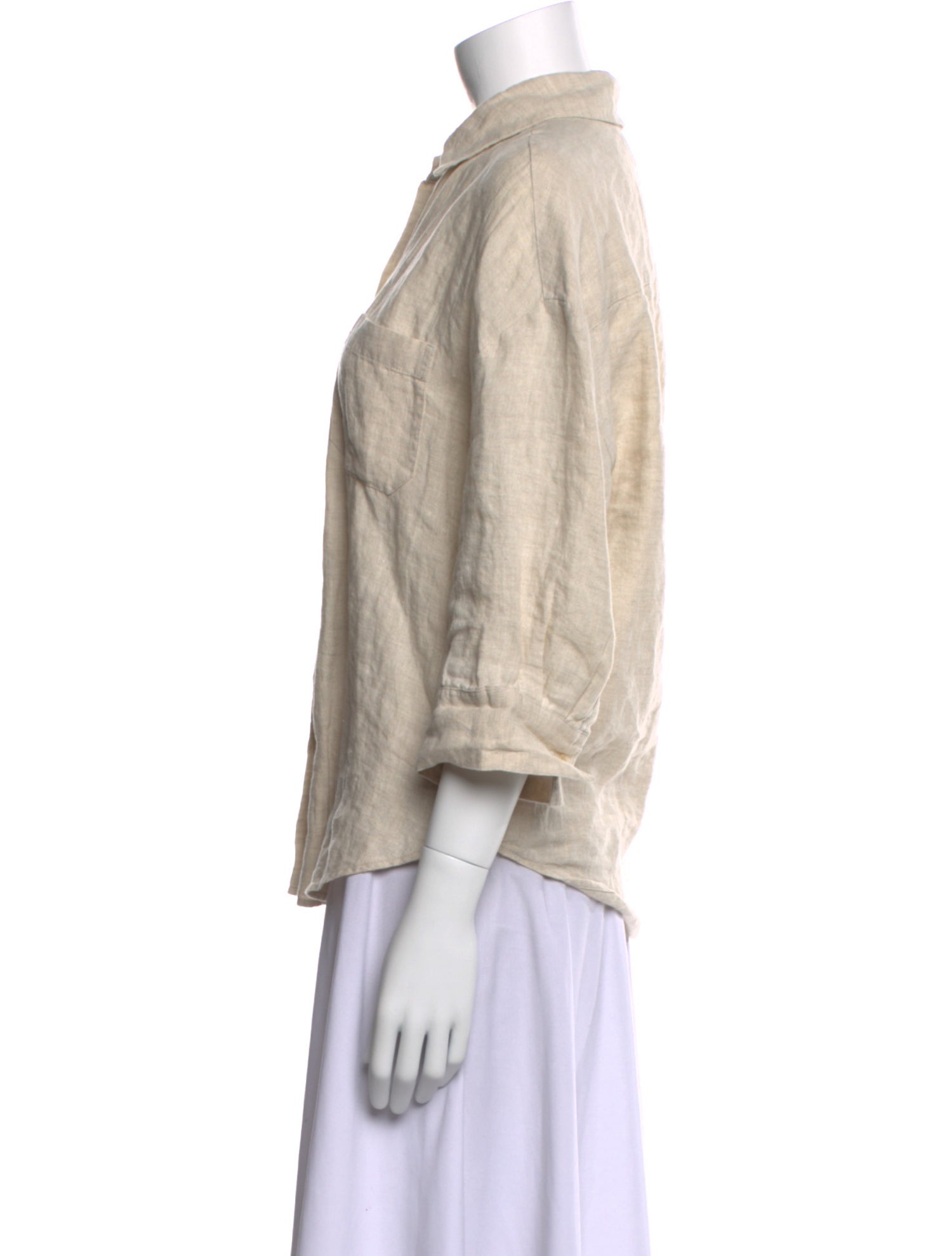 Jenni Kayne Linen Three-Quarter Sleeve Button-Up Top