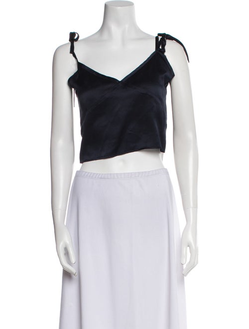 Jenni Kayne Silk V-Neck Crop Top