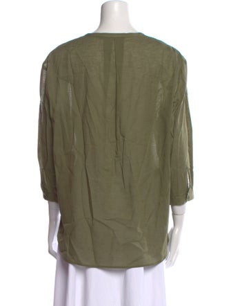 Jenni Kayne Scoop Neck Three-Quarter Sleeve Blouse