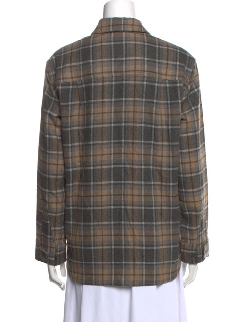 Jenni Kayne Wool Plaid Print Button-Up Top