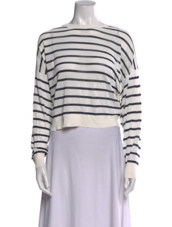 Jenni Kayne Striped Bateau Neckline Crop Top