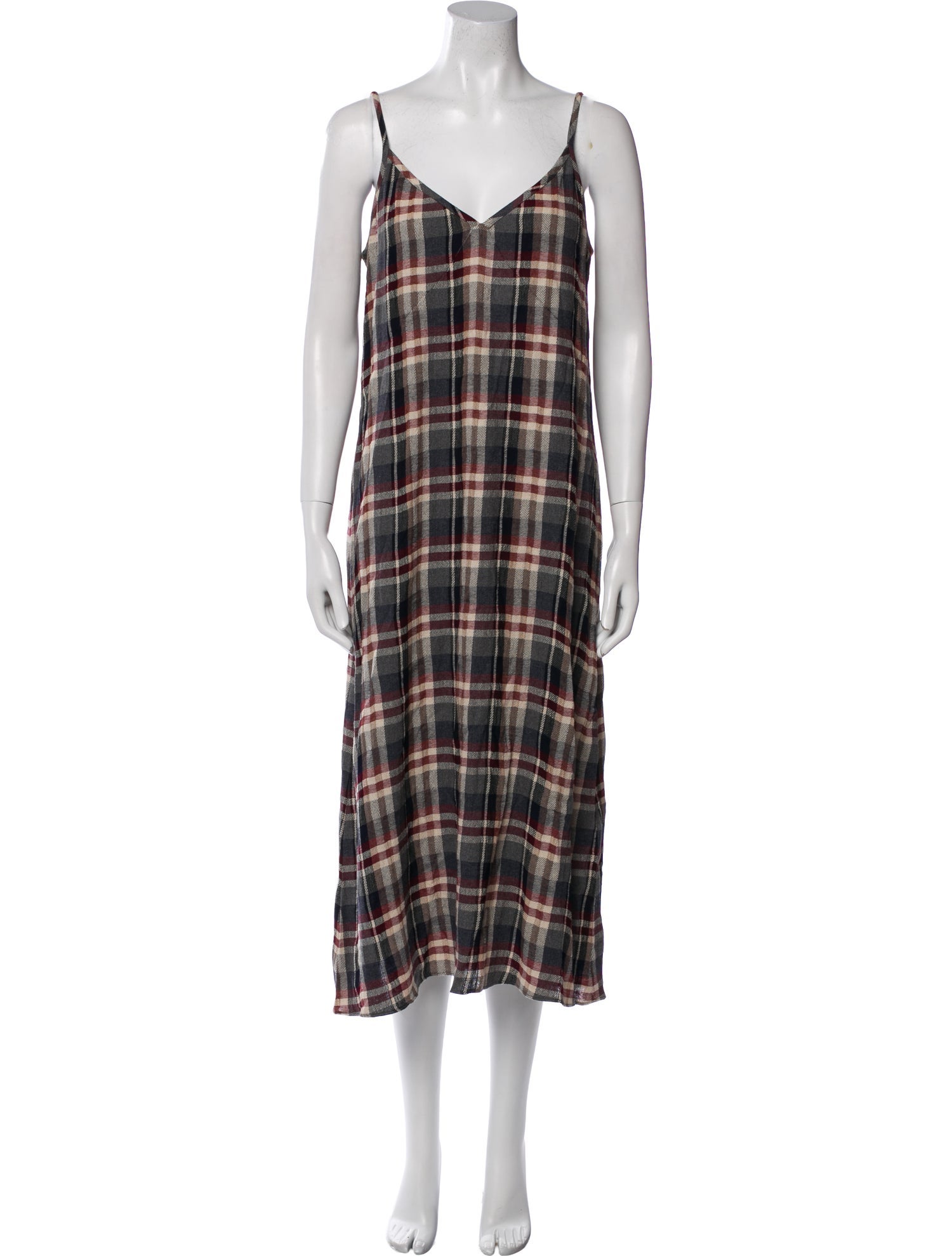 Jenni Kayne Plaid Print Midi Length Dress