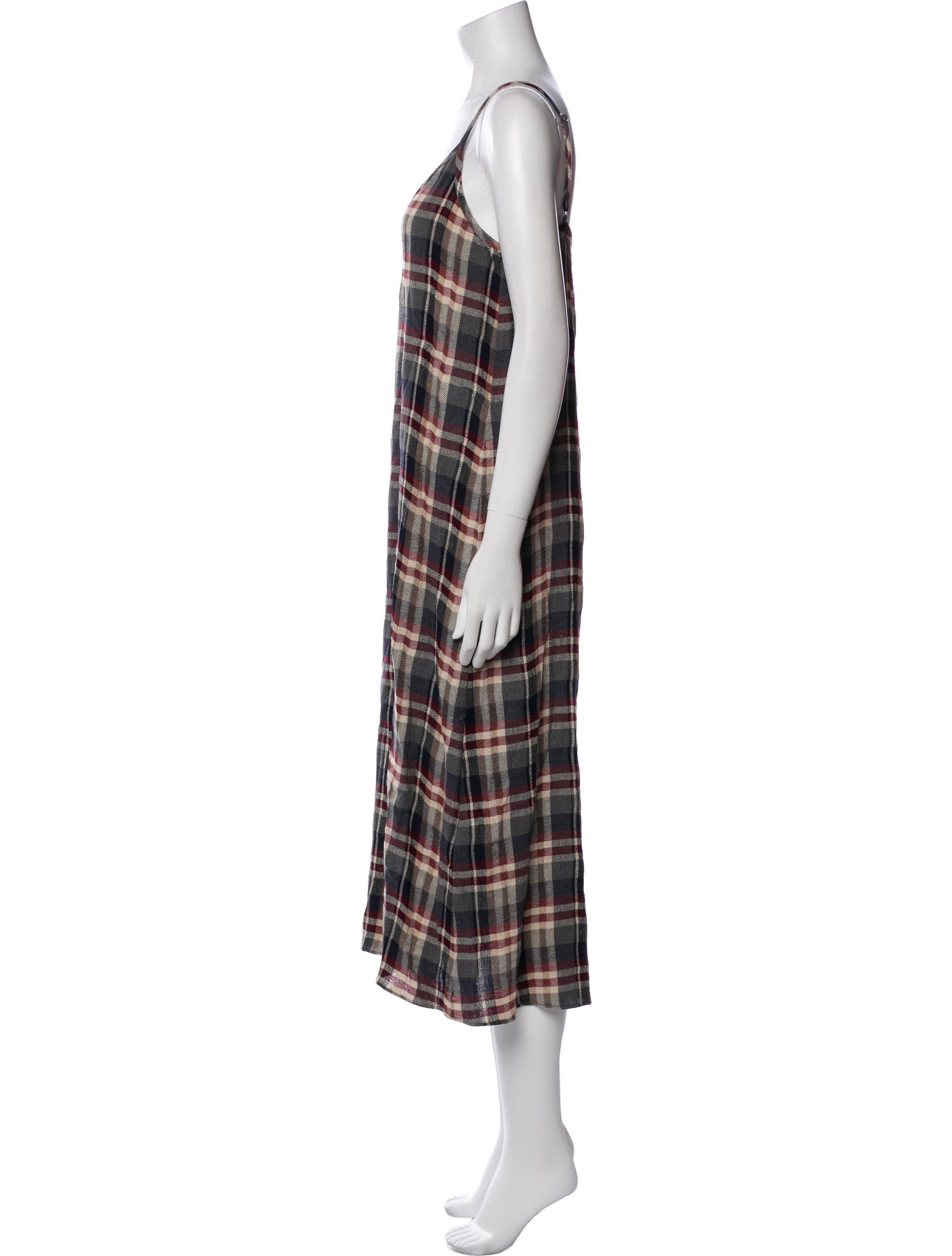 Jenni Kayne Plaid Print Midi Length Dress