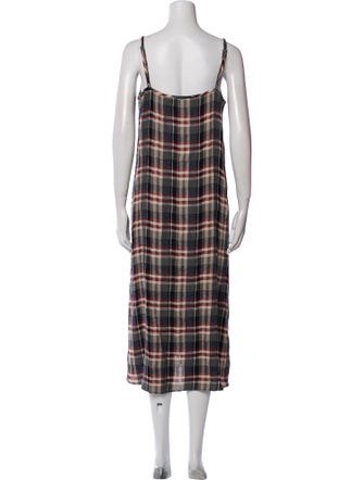 Jenni Kayne Plaid Print Midi Length Dress