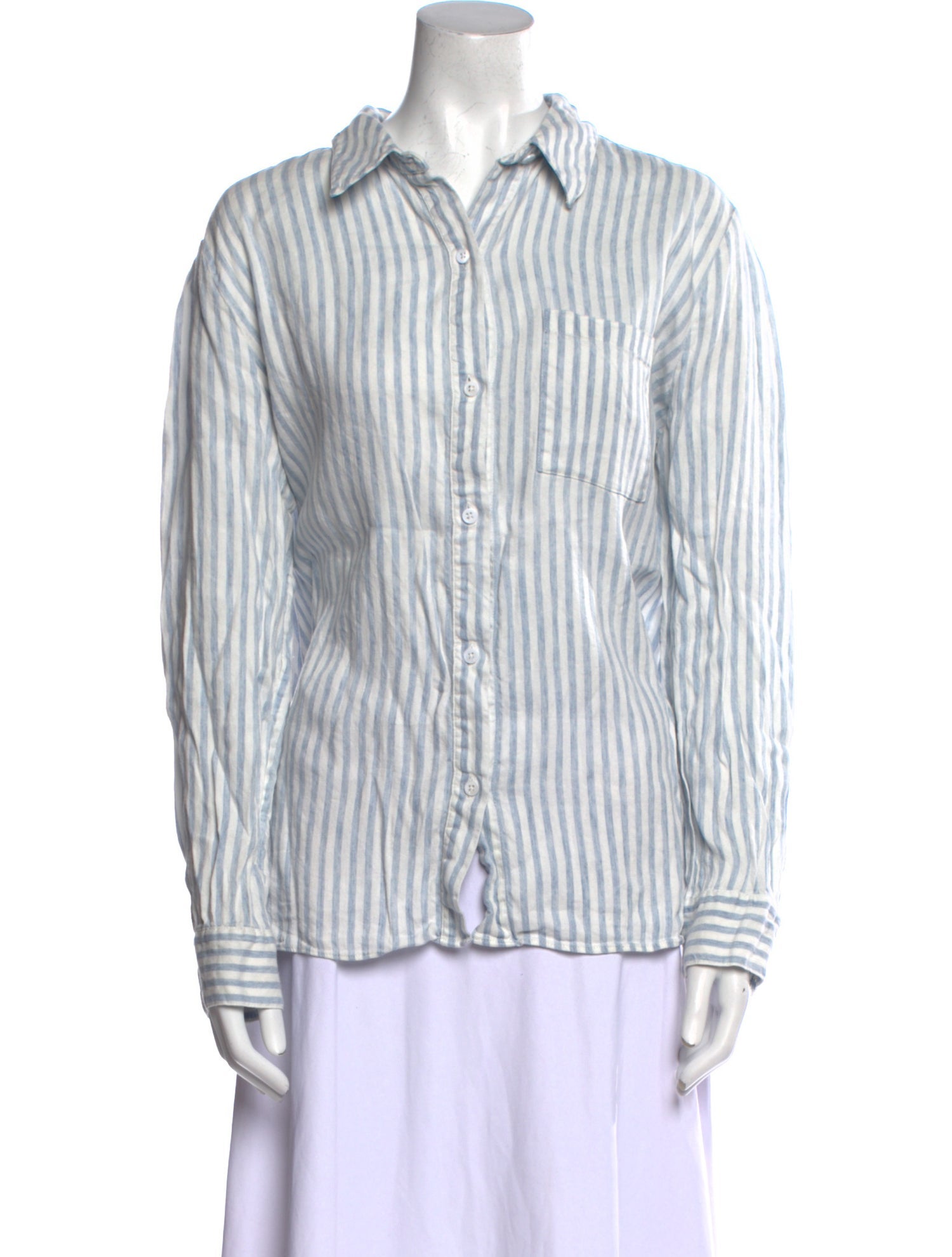 Jenni Kayne Linen Striped Button-Up Top