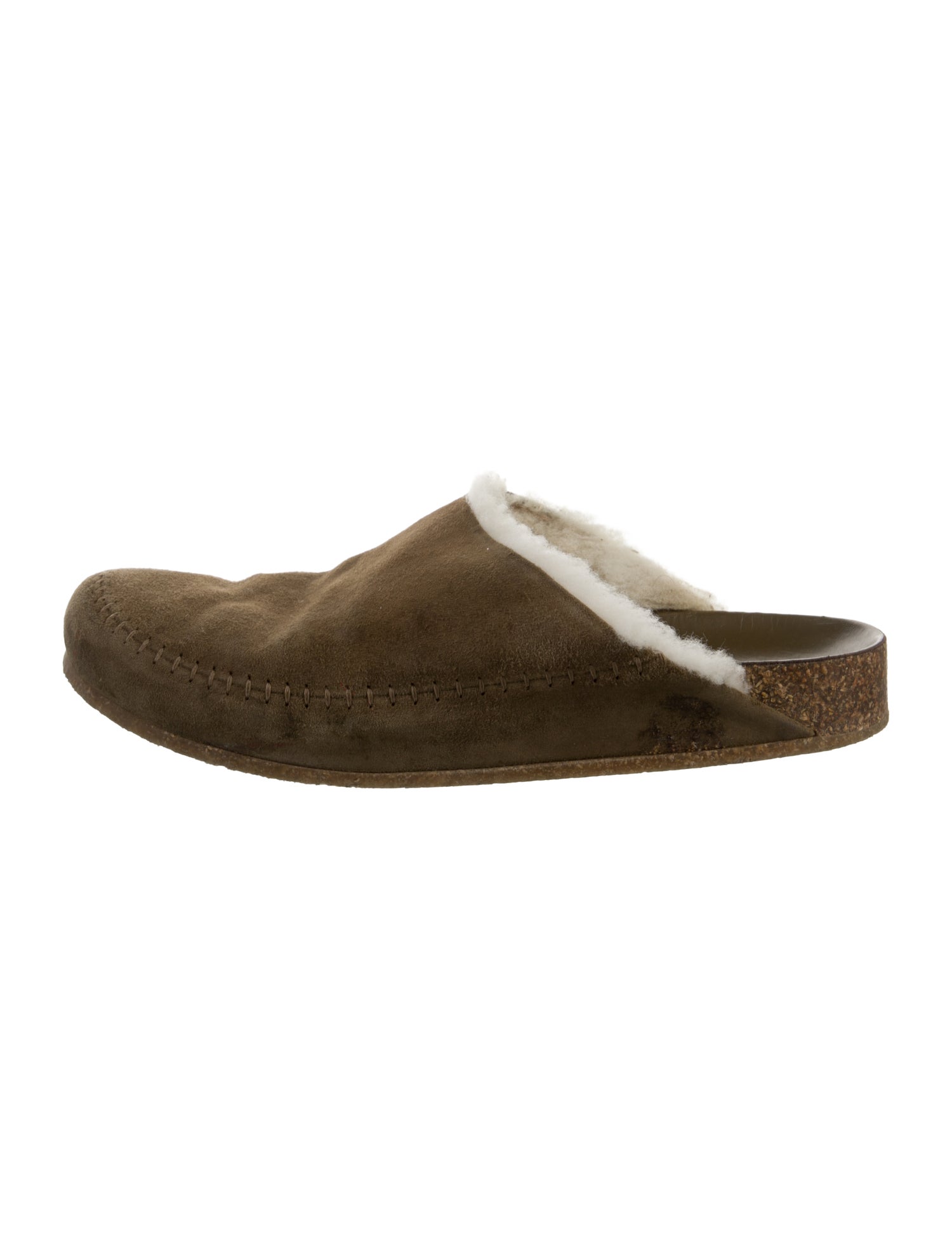 Jenni Kayne Suede Fur Trim Mules
