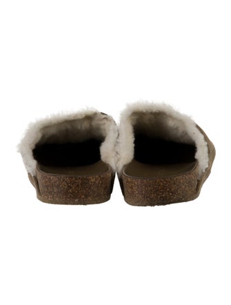 Jenni Kayne Suede Fur Trim Mules