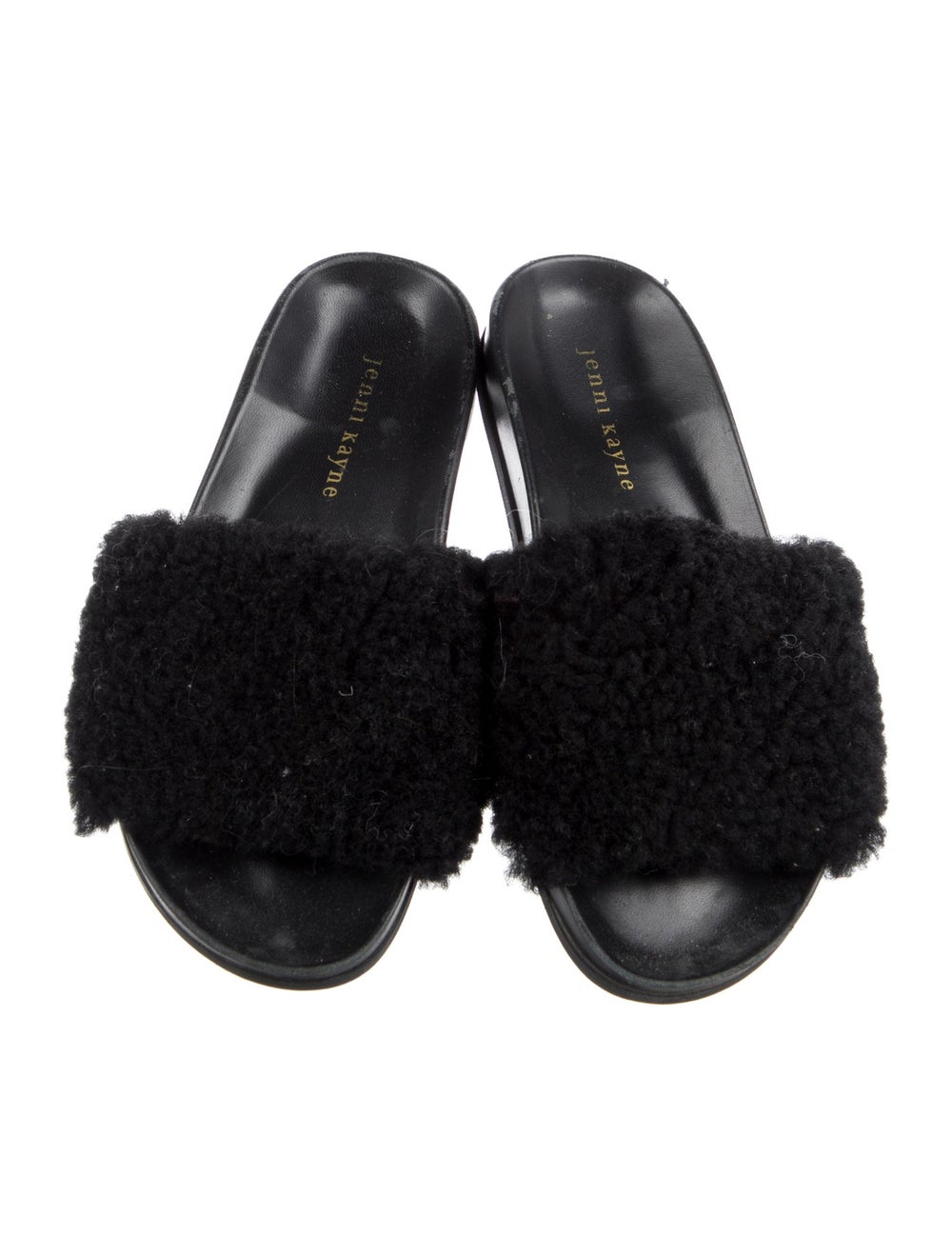 Jenni Kayne Shearling Slides Black Shearling Trim - image 3