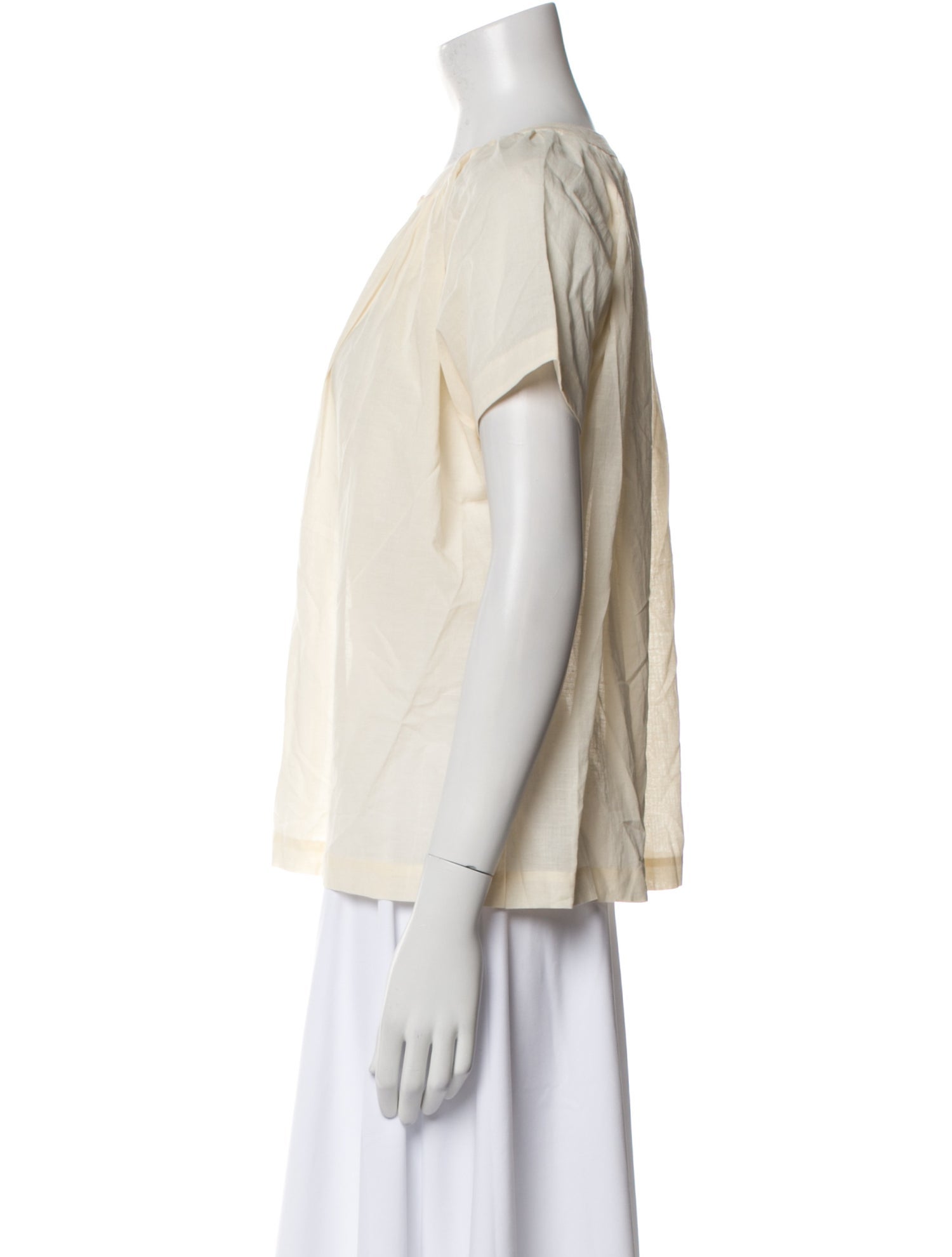 Jenni Kayne Crew Neck Short Sleeve Button-Up Top