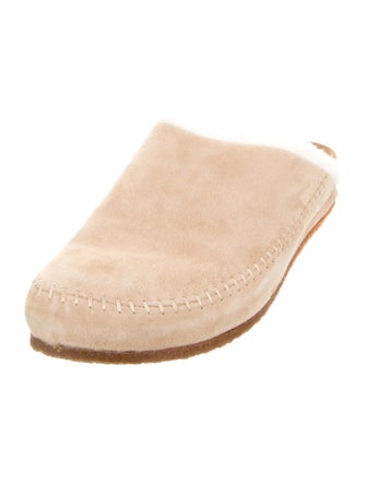Jenni Kayne Suede Faux Fur Trim Mules