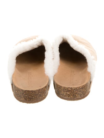 Jenni Kayne Suede Faux Fur Trim Mules